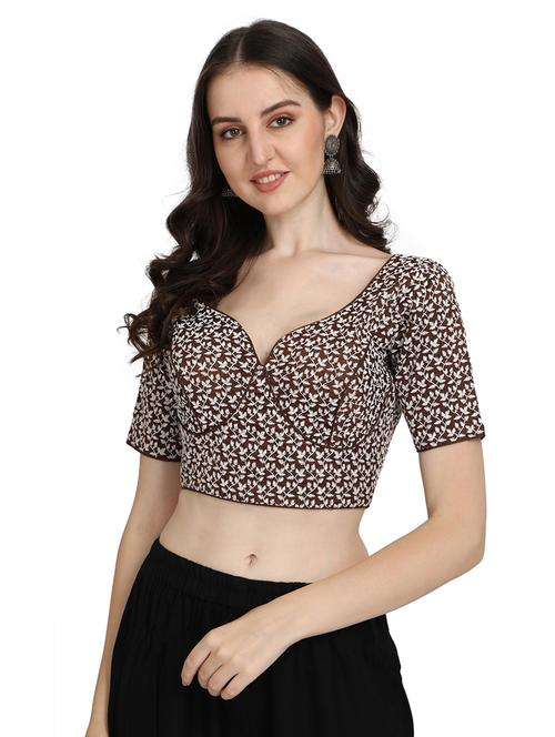 brown embroidered blouse - 20119143 - Very Small Image - 1