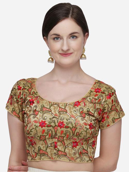 beige embroidered blouse - 20119173 - Very Small Image - 1