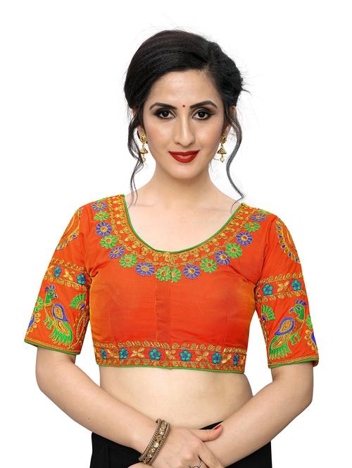 orange embroidered blouse - 20119196 - Very Small Image - 1