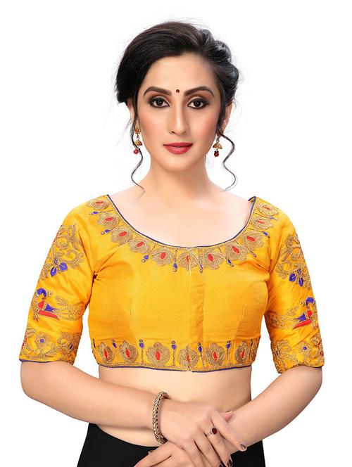 yellow embroidered blouse - 20119201 - Very Small Image - 1