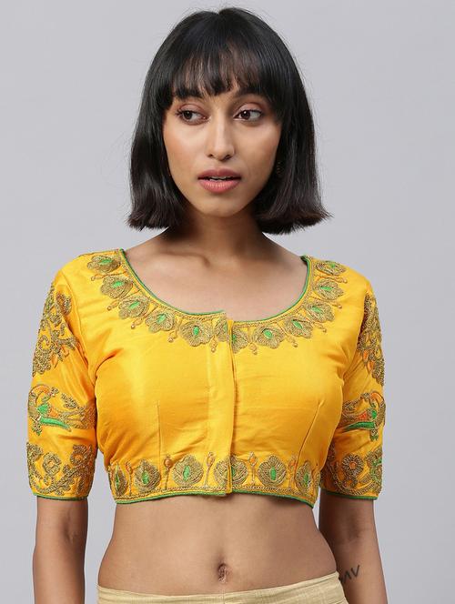 yellow embroidered blouse - 20119209 - Very Small Image - 1