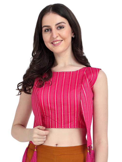 pink striped regular blouse - 20119213 - Very Small Image - 1