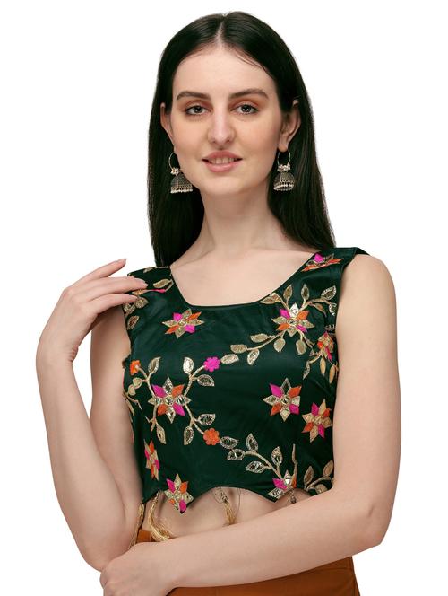 green round neck stitched blouse - 20119273 - Very Small Image - 1