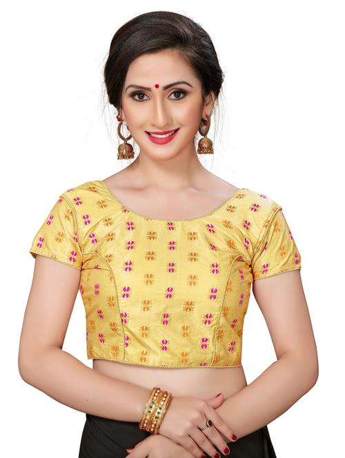 round neck self design regular blouse - 20119423 - Very Small Image - 1