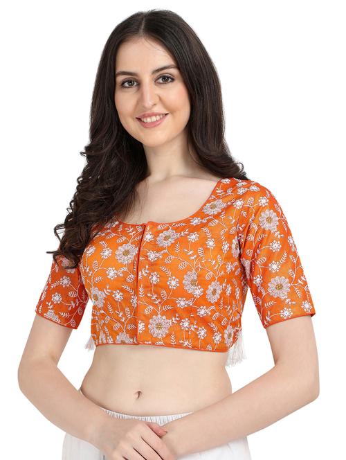 thread work stitched regular blouse - 20119455 - Very Small Image - 1