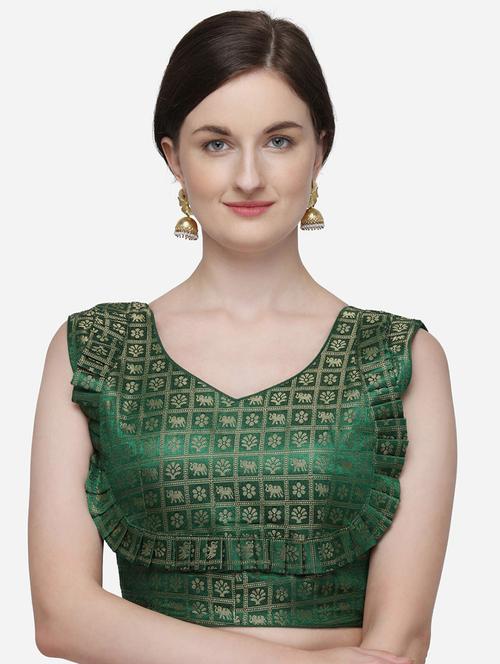 self design stitched regular blouse - 20119462 - Very Small Image - 1