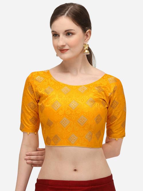 self design stitched regular blouse - 20119500 - Very Small Image - 1