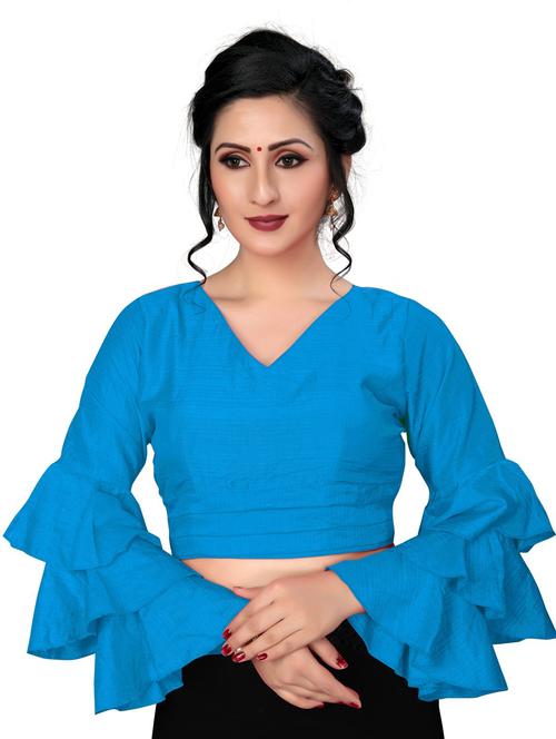 v-neck self design regular blouse - 20119558 - Very Small Image - 1