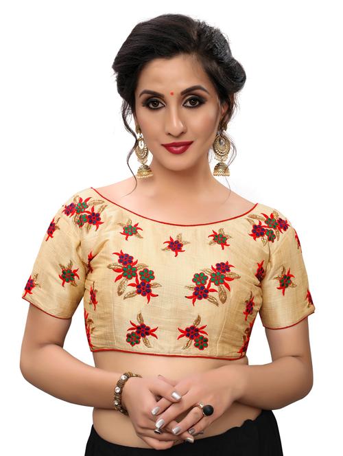 round neck self design regular blouse - 20119577 - Very Small Image - 1