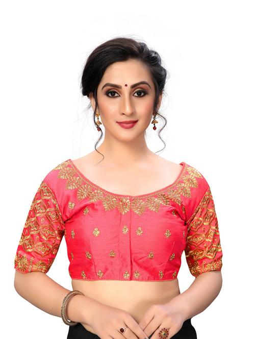round neck self design regular blouse - 20119583 - Very Small Image - 1