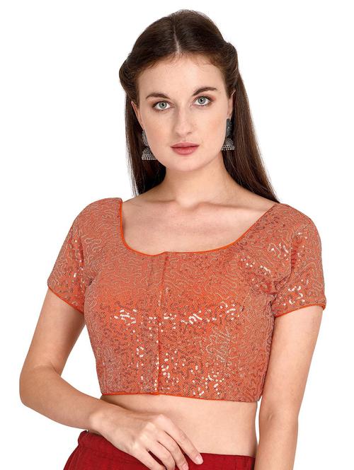 round neck self design regular blouse - 20119598 - Very Small Image - 1