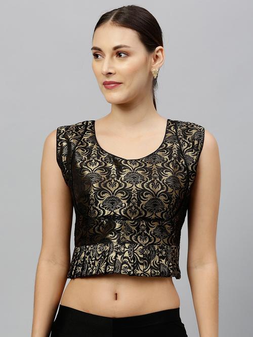 u neck self design regular blouse - 20119607 - Very Small Image - 1