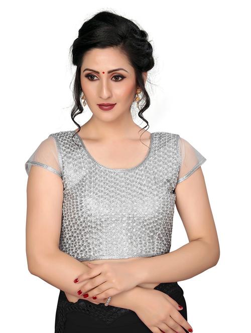 u-neck self design regular blouse - 20119613 - Very Small Image - 1