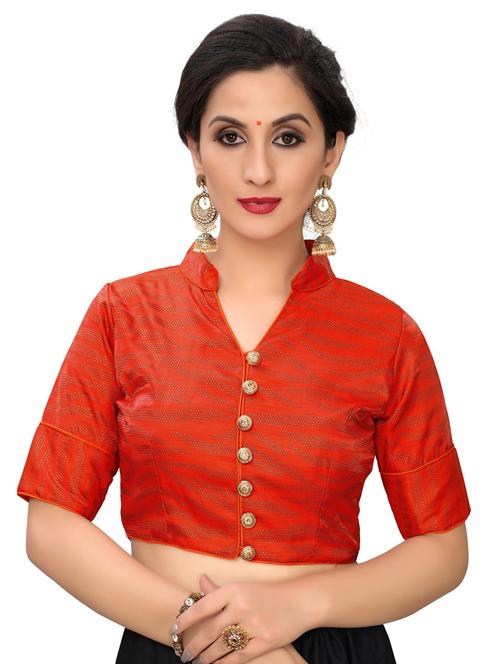 orange silk blend regular blouse - 20119617 - Very Small Image - 1