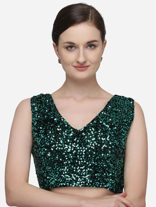 green sequin stitched blouse - 20119633 - Very Small Image - 1