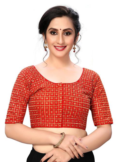 red embroidered blouse - 20119655 - Very Small Image - 1