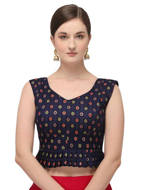 blue cotton blend regular blouse - 20119672 - Very Small Image - 1