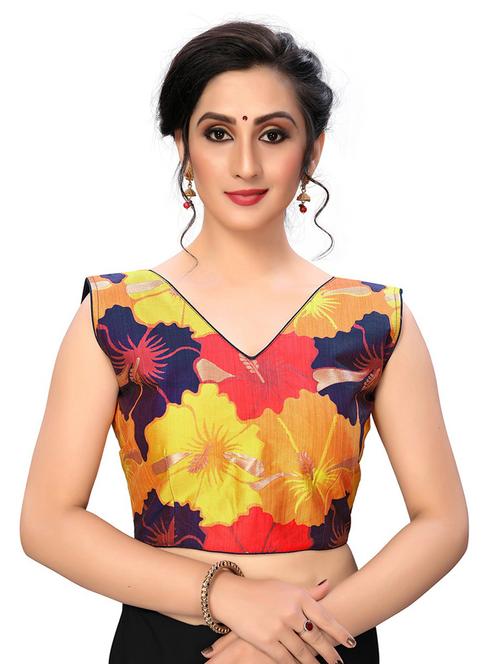 v neck self design regular blouse - 20119690 - Very Small Image - 1