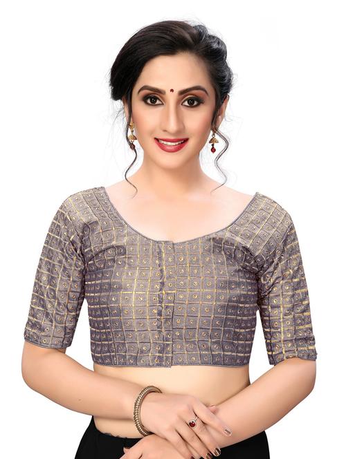 round neck self design regular blouse - 20119708 - Very Small Image - 1