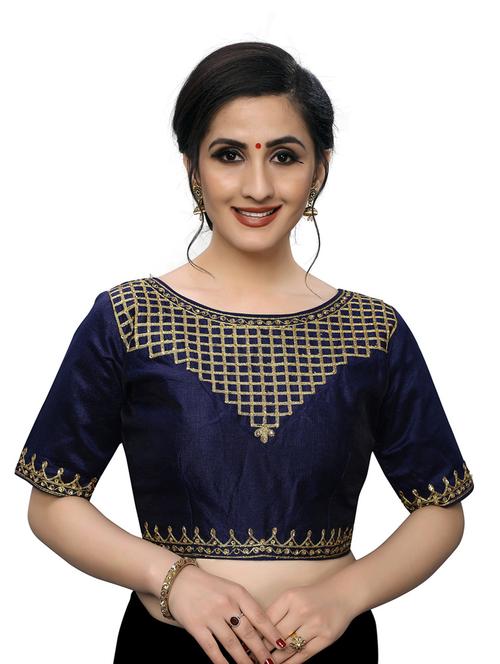 round neck self design regular blouse - 20119724 - Very Small Image - 1
