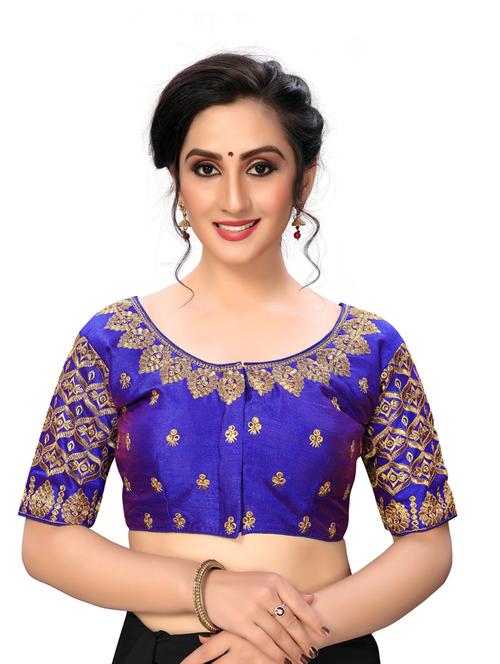 round neck self design regular blouse - 20119739 - Very Small Image - 1