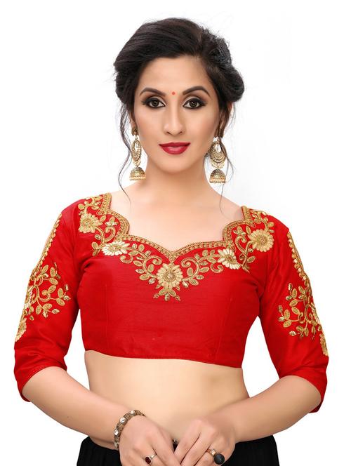 v neck self design regular blouse - 20119740 - Very Small Image - 1