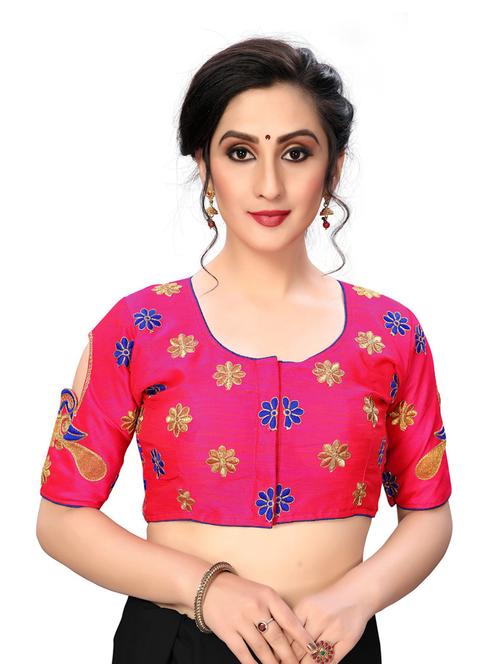 round neck self design regular blouse - 20119753 - Very Small Image - 1