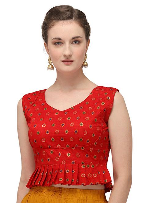 sweetheart neck self design regular blouse - 20119775 - Very Small Image - 1