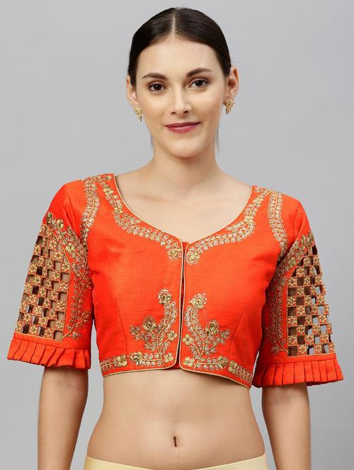 round neck embroidered blouse - 20119838 - Very Small Image - 1