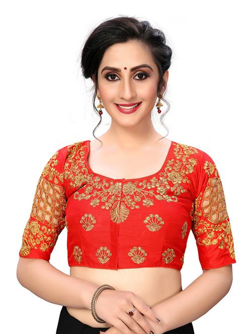 round neck embroidered blouse - 20119845 - Very Small Image - 1