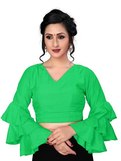 v-neck self design regular blouse - 20119856 - Very Small Image - 1