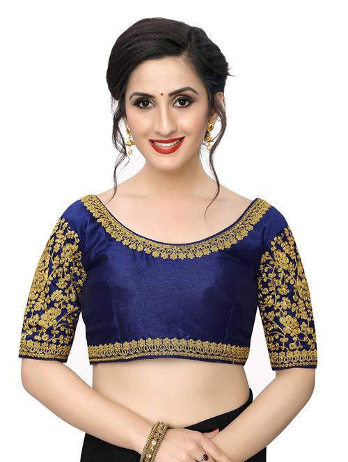 round neck self design regular blouse - 20119874 - Very Small Image - 1