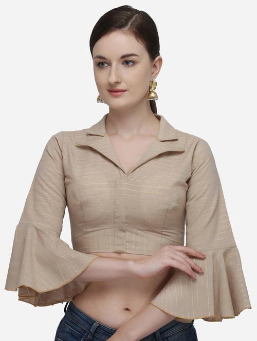 v neck stripes regular blouse - 20119889 - Very Small Image - 1