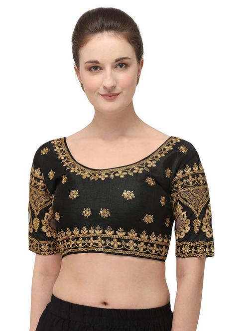 round neck self design regular blouse - 20119902 - Very Small Image - 1