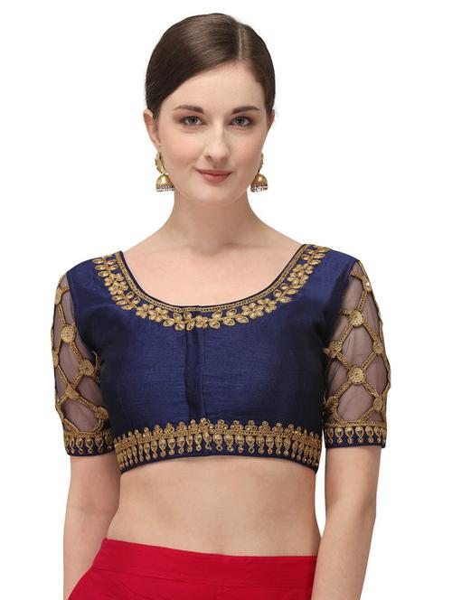 round neck self design regular blouse - 20119904 - Very Small Image - 1
