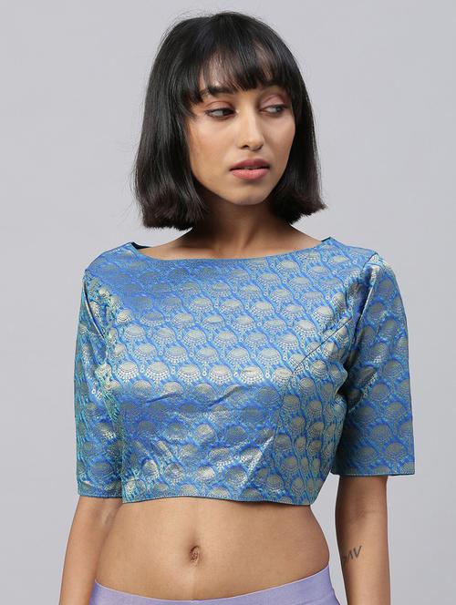 boat neck printed regular blouse - 20119905 - Very Small Image - 1