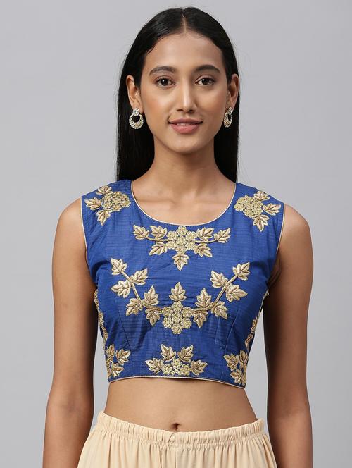 round neck self design regular blouse - 20119922 - Very Small Image - 1