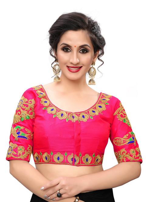 round neck self design regular blouse - 20120036 - Very Small Image - 1