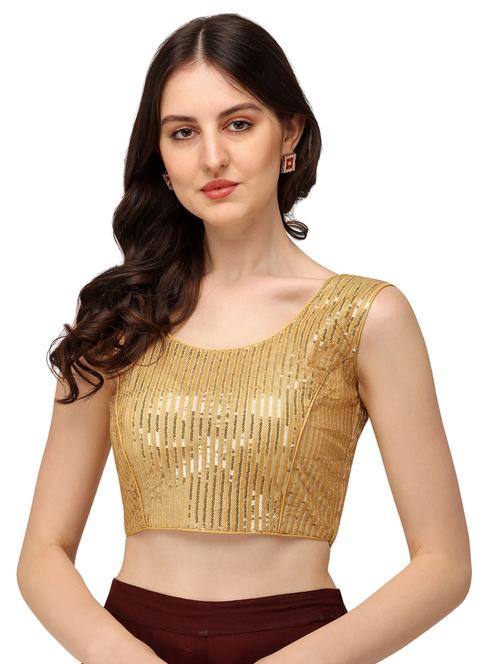 round neck self design regular blouse - 20120072 - Very Small Image - 1