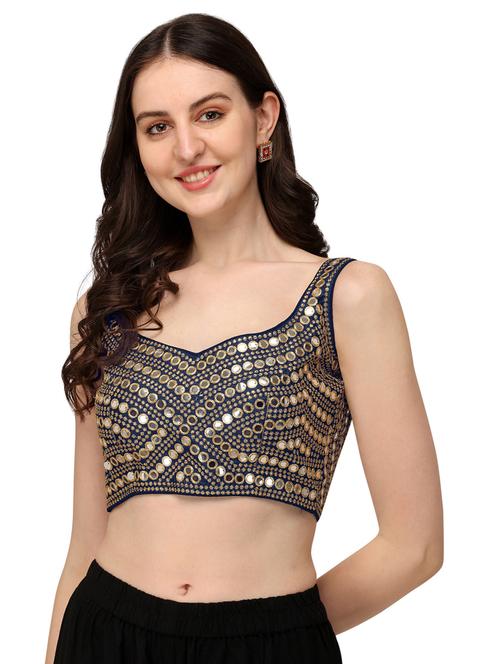 sweetheart neck self design regular blouse - 20120138 - Very Small Image - 1