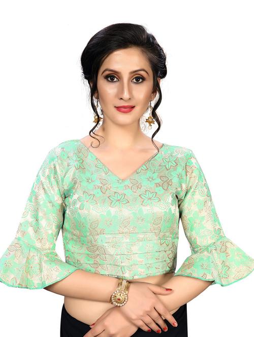 v-neck self design regular blouse - 20120290 - Very Small Image - 1