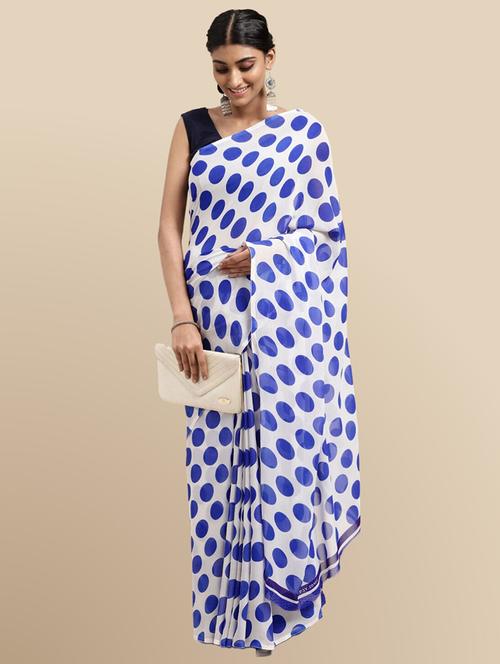 women's printed blue colored saree - 20120781 - Very Small Image - 1