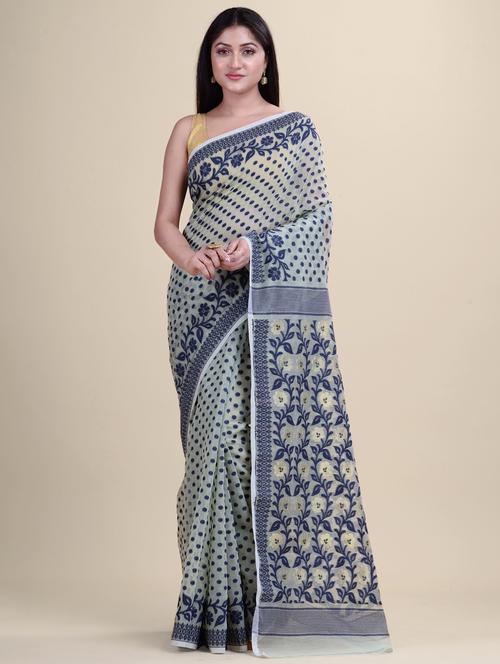 women's self design white colored saree - 20121022 - Very Small Image - 1