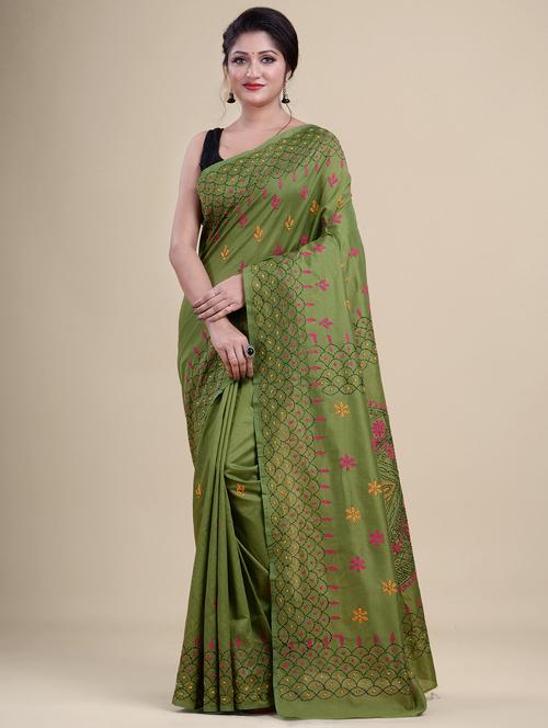 women's embroidered saree with blouse - 20121037 - Very Small Image - 1