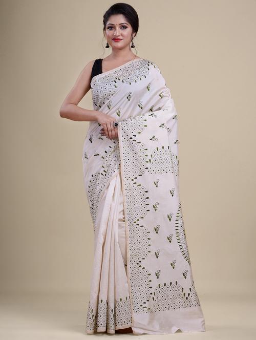 offwhite art silk mysore saree - 20121045 - Very Small Image - 1
