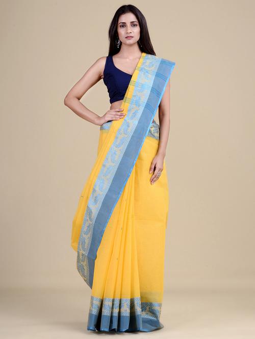 yellow cotton tant saree - 20121124 - Very Small Image - 1