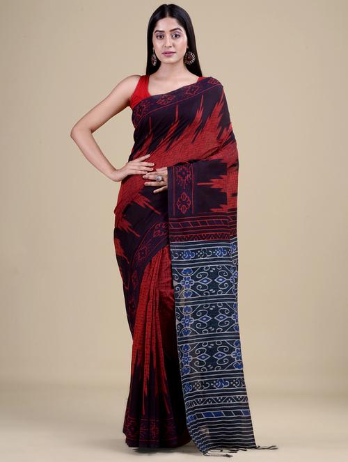 women's self design maroon colored saree with blouse - 20121234 - Very Small Image - 1
