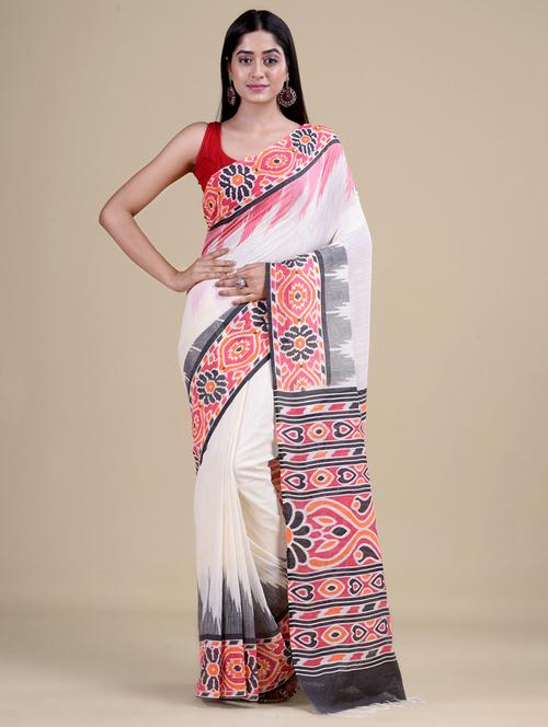 women's self design white colored saree - 20121244 - Very Small Image - 1