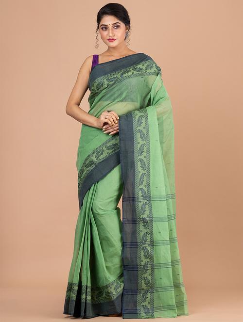 green cotton tant saree - 20121274 - Very Small Image - 1