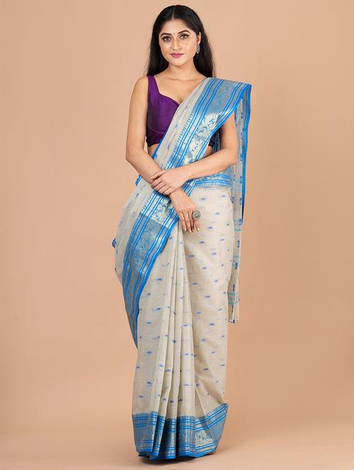 beige cotton tant saree - 20121287 - Very Small Image - 1